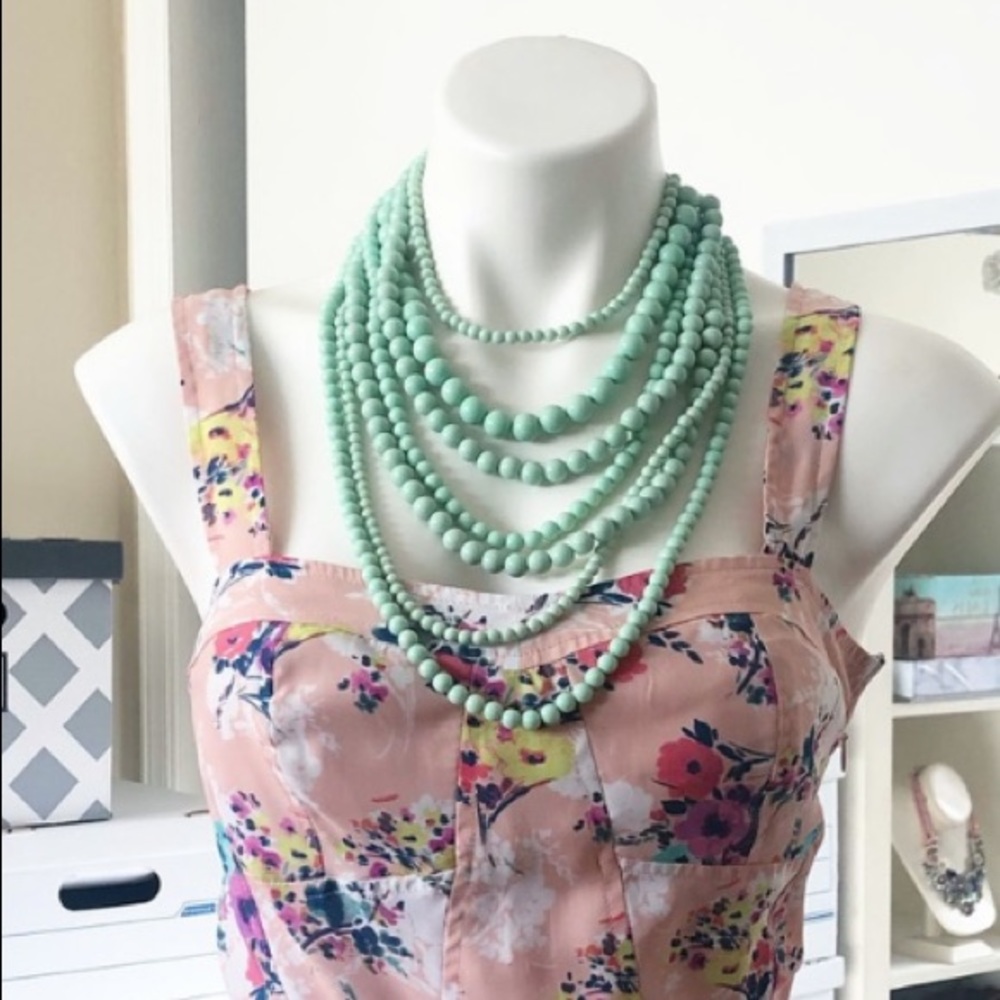 New! Mint beaded necklace - Picture 6 of 11